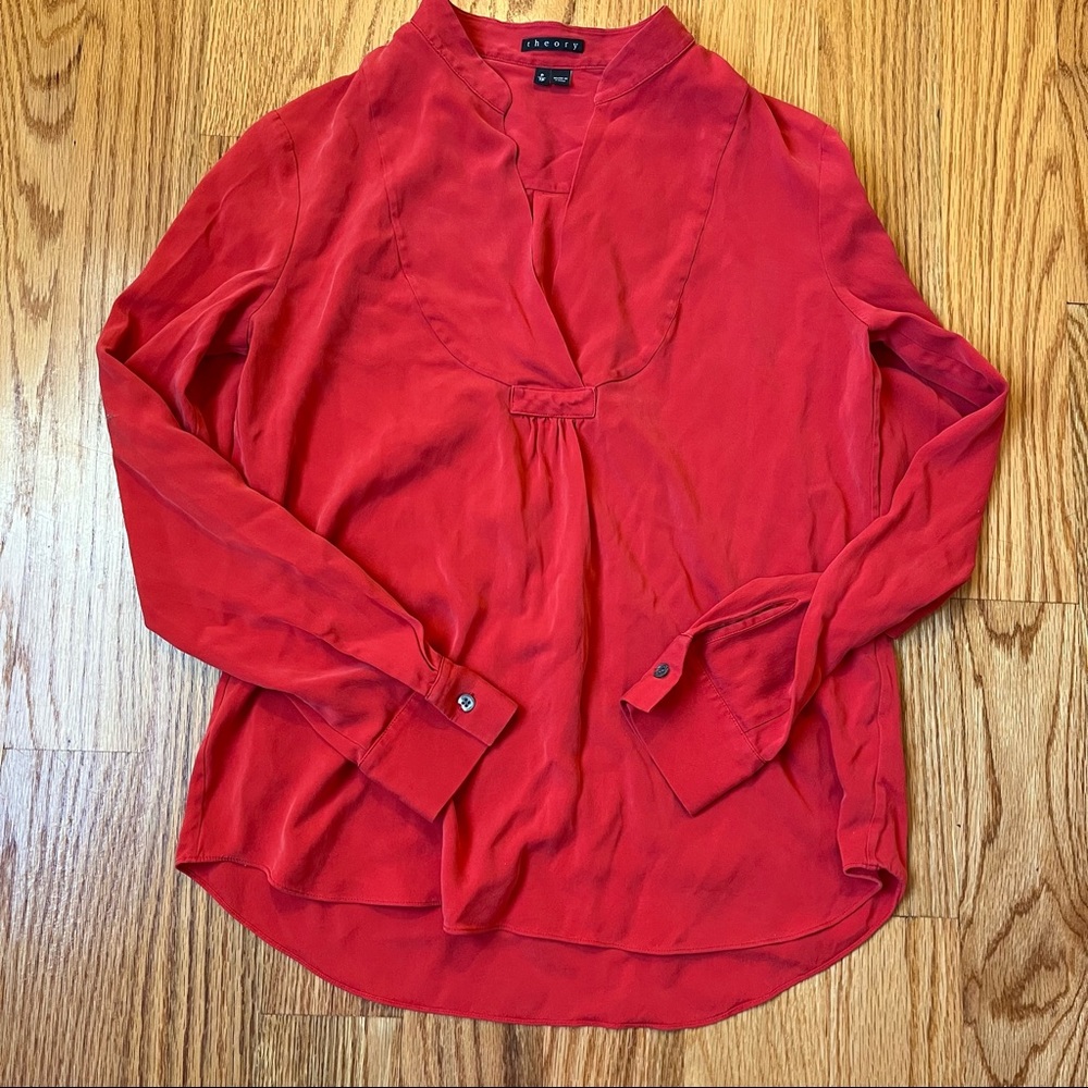 Theory the Wildey Silk blouse size petite/TP extra small